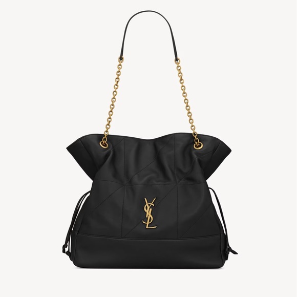 Saint Laurent Jamie Shopping Black Tote with Gold Accents - Picture 1 of 10